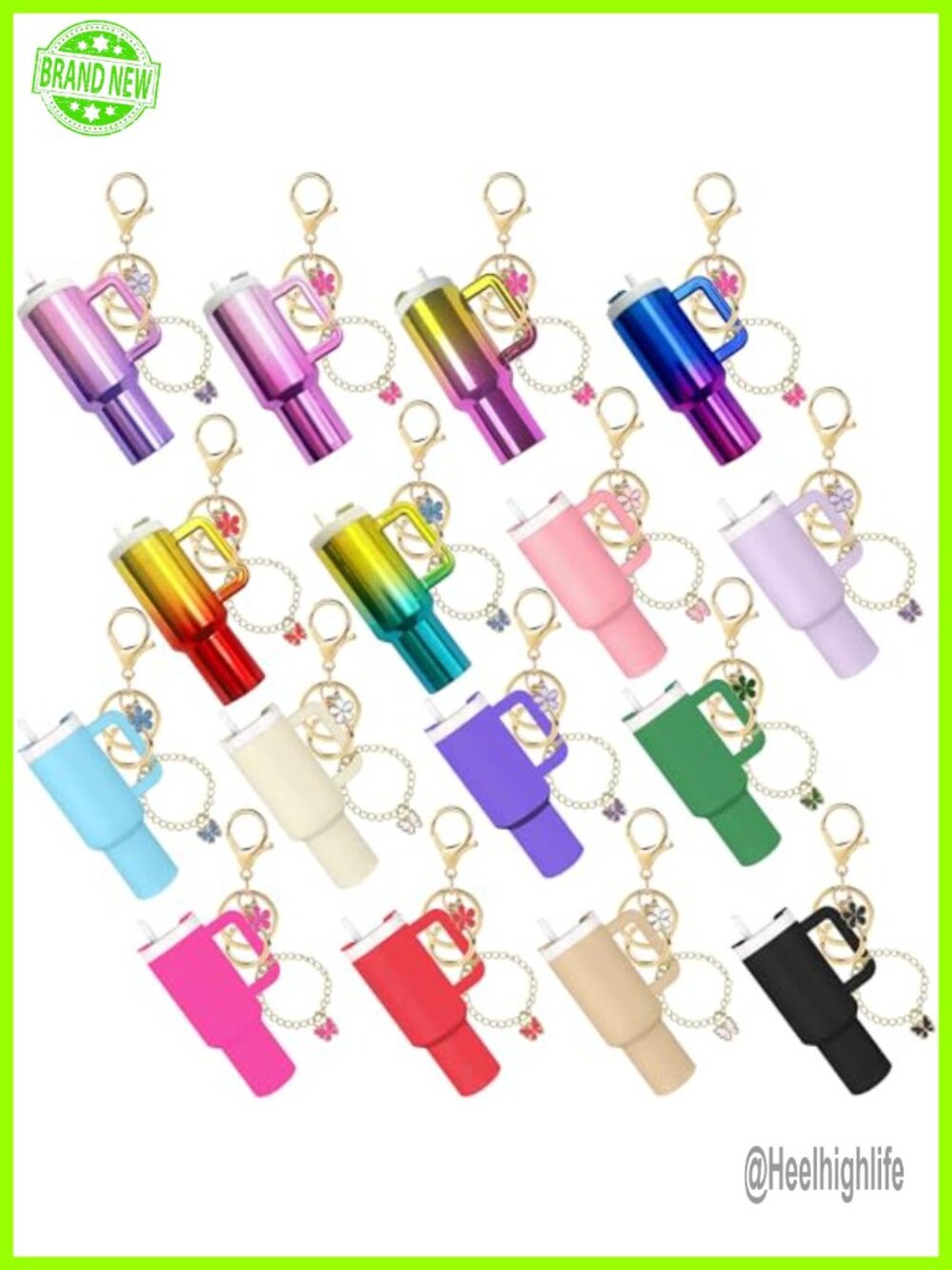 Mini Tumbler Keychain Charm Chapstick Lip Balm Holder Bag Accessory